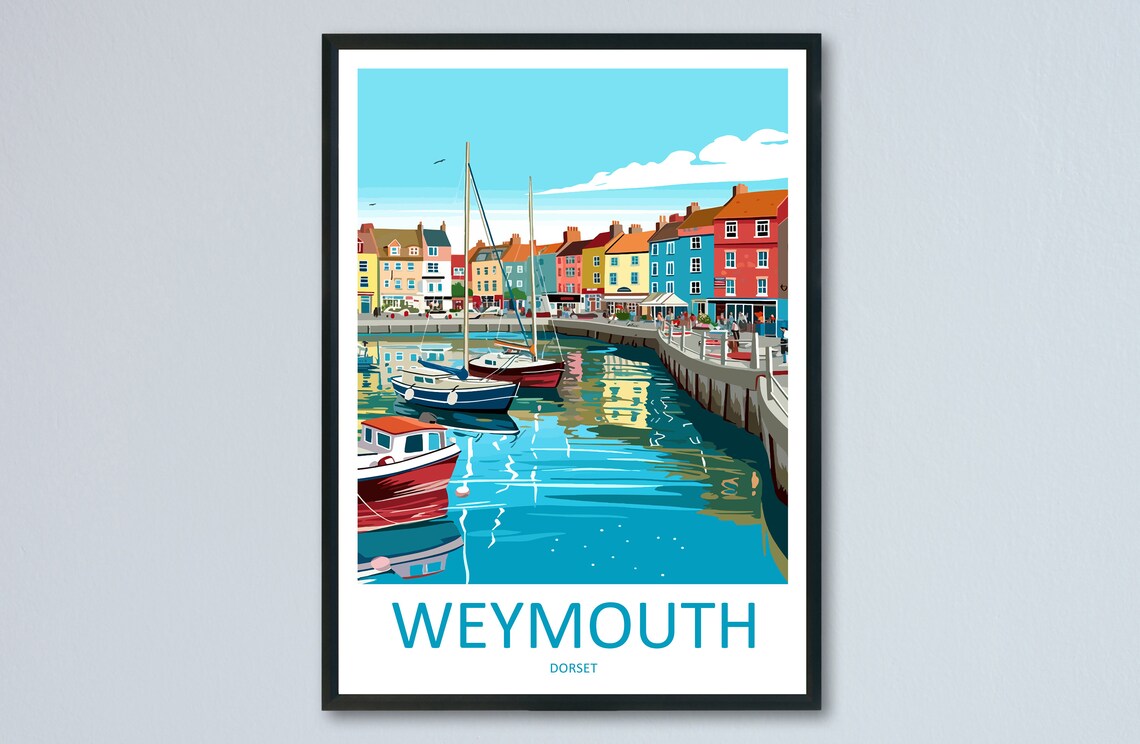 Weymouth Travel Poster, England Place Print