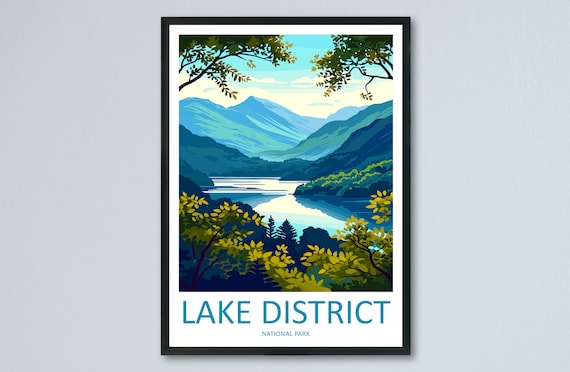 Lake District Landscape Art Print, Nature Wall Decor