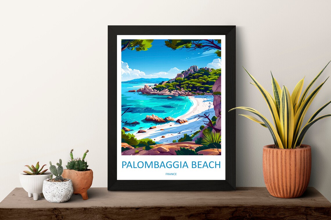 Palombaggia Beach Corsica White Sand Bay Scenic Travel Poster - Image 2