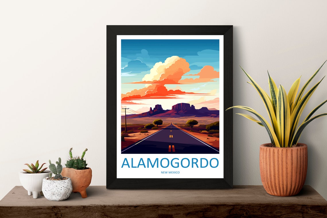 Alamogordo New Mexico Desert Road Under a Dramatic Sky Poster - Image 3