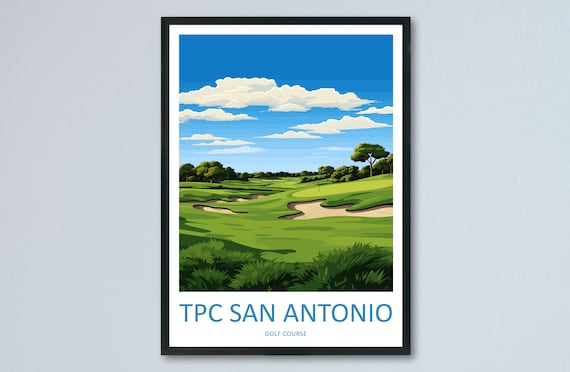 TPC San Antonio Golf Course Fairway Bunkers Sunset Travel Poster