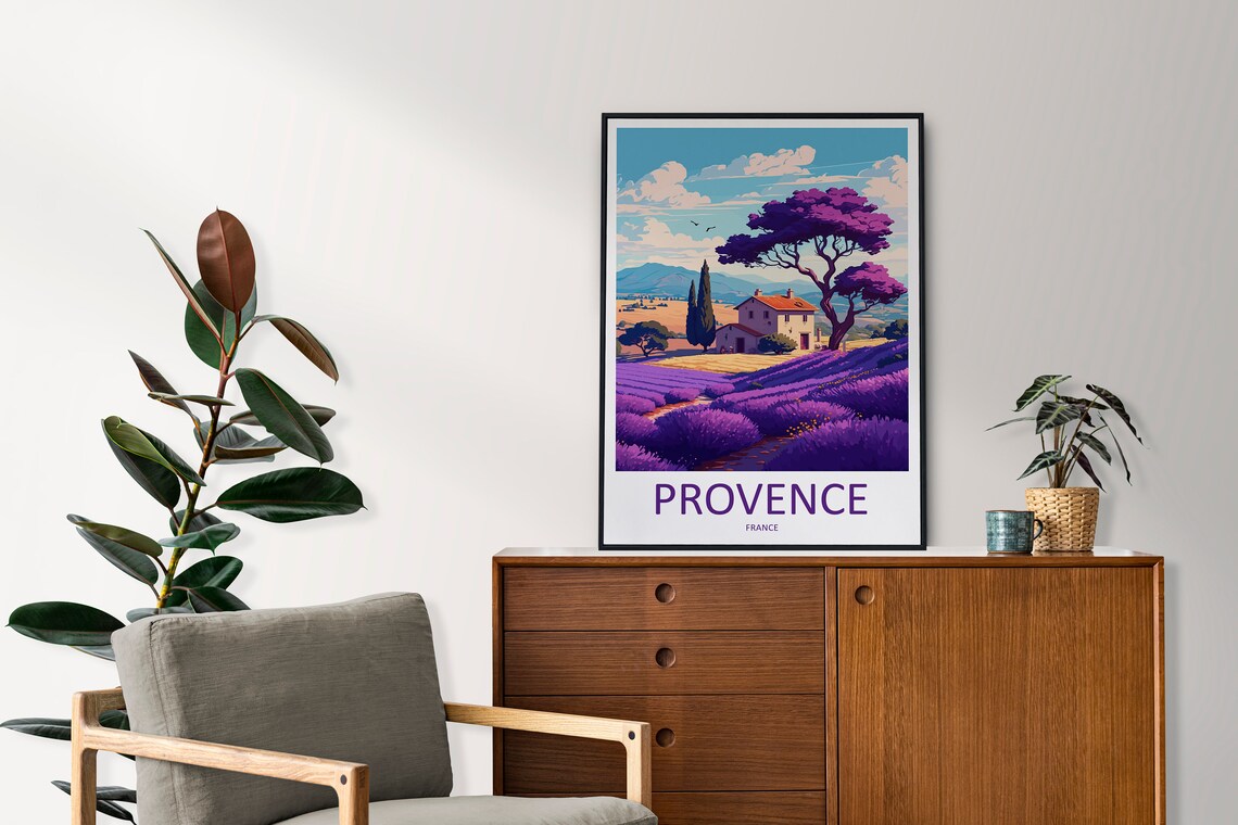 Provence France Lavender Fields Farmhouse Countryside Travel Poster - Image 2