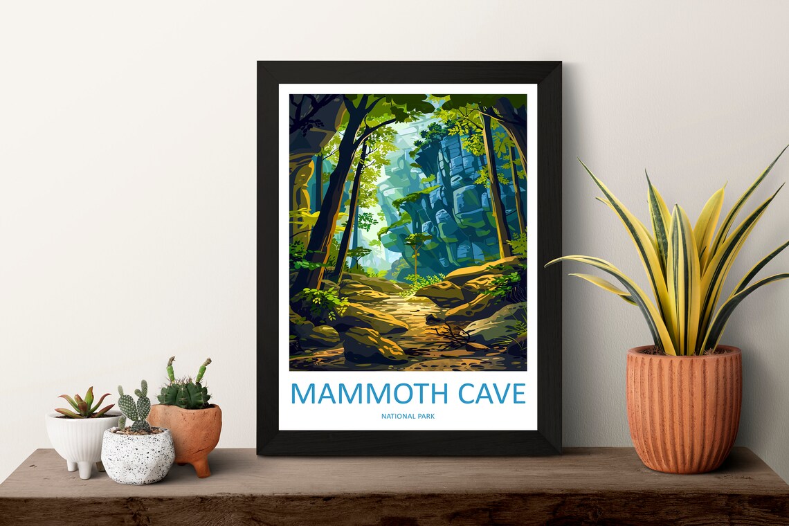 Mammoth Cave National Park Kentucky Forest Stream Canyon Travel Poster - Image 3