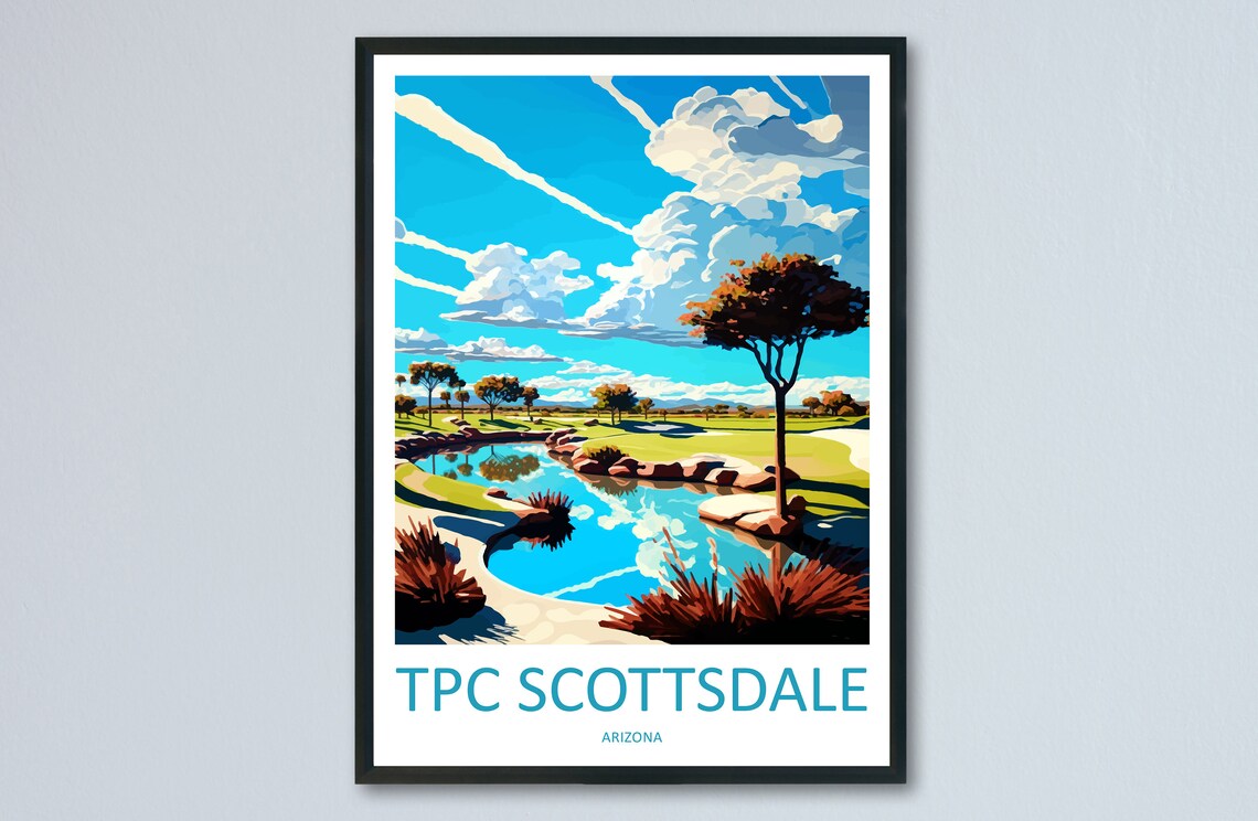 TPC Scottsdale Golf Travel Poster, Arizona Golf