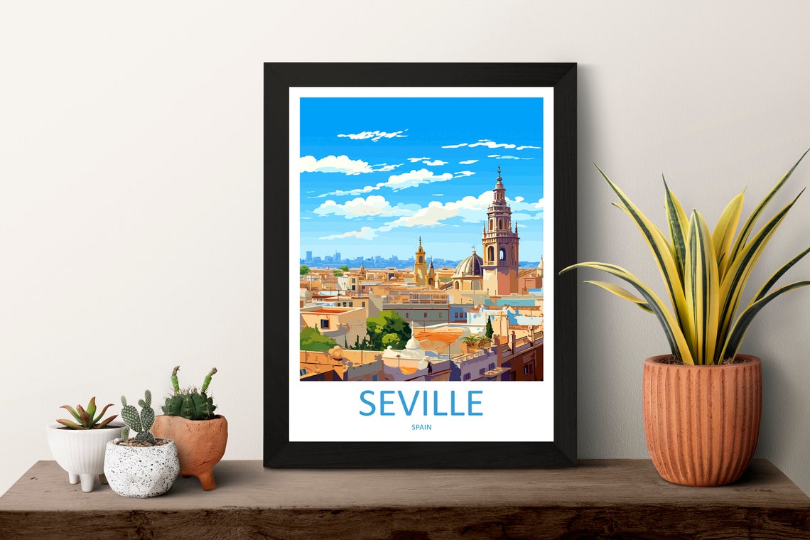 Seville Travel Print Wall Art Seville Wall Hanging Home Dcor Seville Gift Art Lovers Spain Art Lover Gift Seville Print Spain Wall Art Deco - Image 3