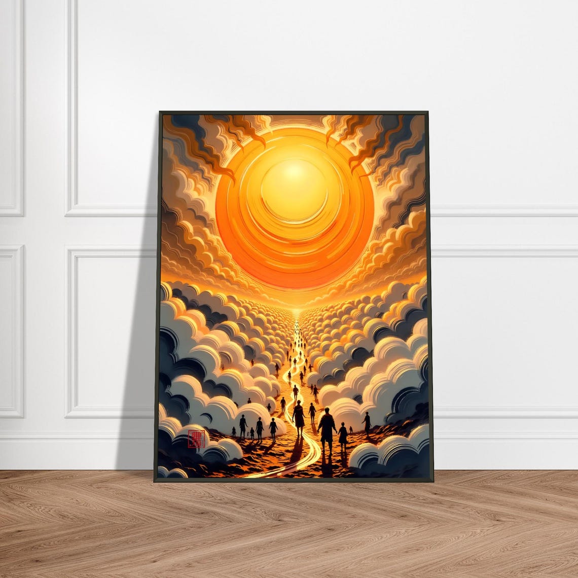 Golden Path Through Clouds Toward Rising Sun Inspirational Poster