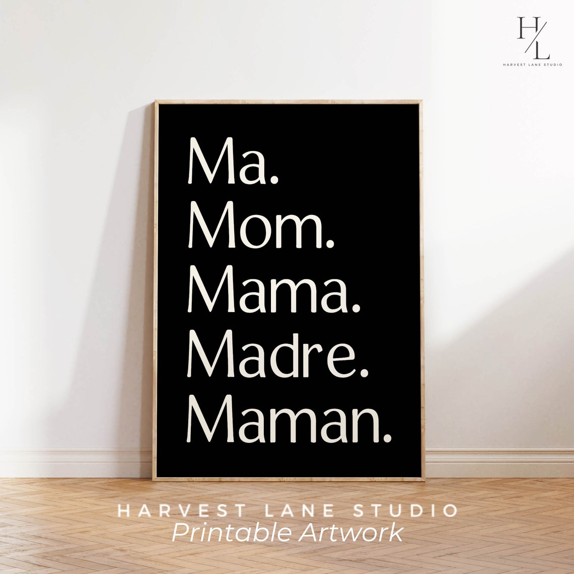 Ma Mom Mama Madre Maman Mothers Day Typography Black Gift Poster - Image 6