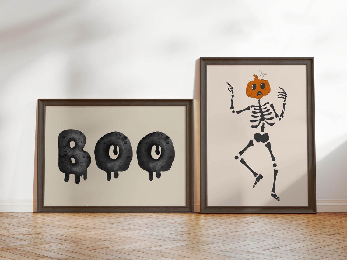 Boo Drippy Letters Spooky Fun Minimalist Halloween Wall Poster - Image 4