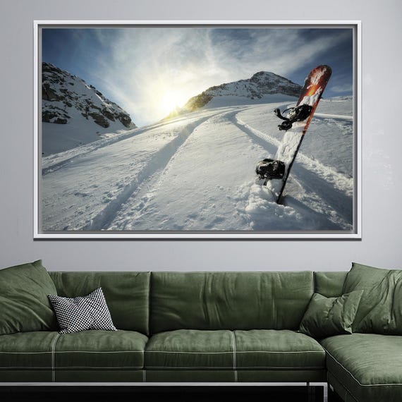 Snowboard Winter Landscape Canvas Art Man Cave Office Decor