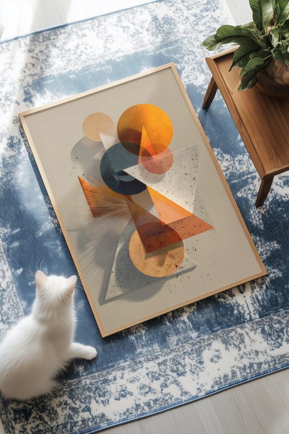 Balanced Chaos Abstract Minimal Geometric Wall Art