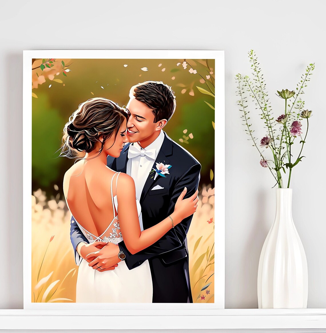 Custom Wedding Portrait, Unique Wedding Gift - Image 5