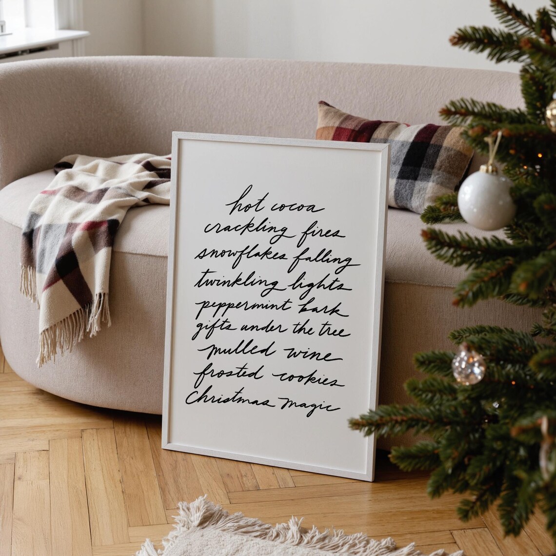 Cozy Christmas Handwriting, Modern Farmhouse Decor