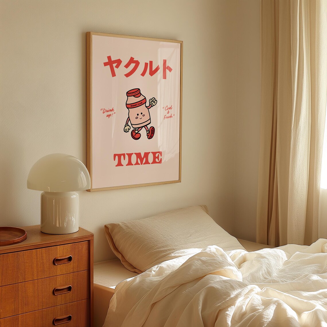 Retro Yakult Drink Poster, Asian Kitchen Decor