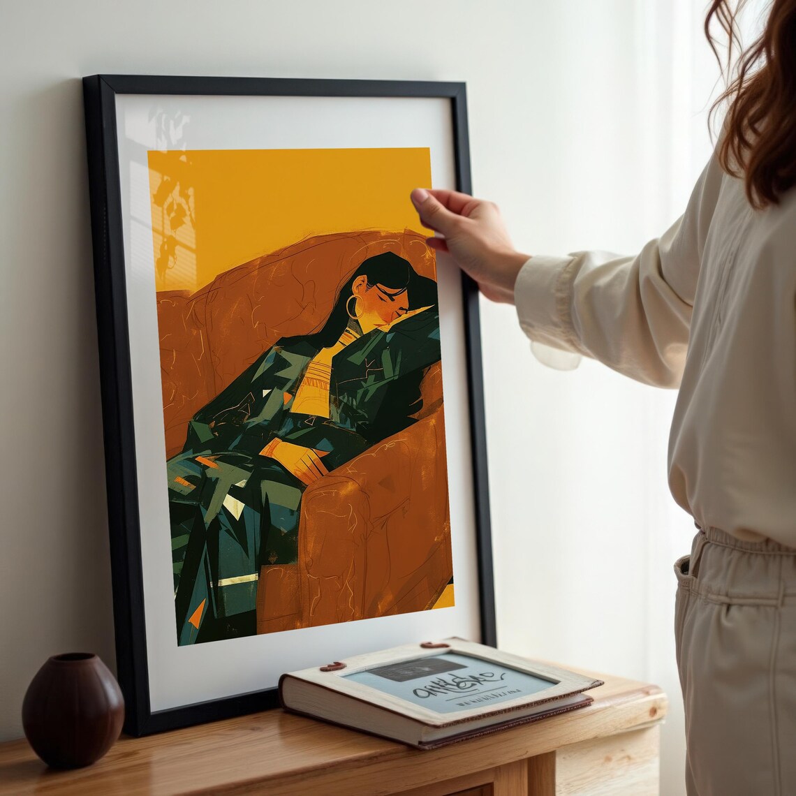 Resting Woman, Contemporary Figurative Illustration - Image 3