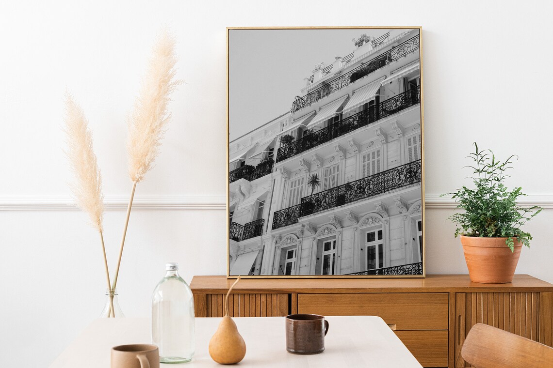 Cannes France Balcony House Instant Black White Photography Wall Art Travel Poster French Art Print Cte Dazur - Image 3