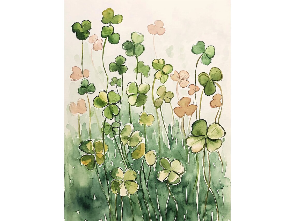 Clover Painting Floral Watercolor Art Print