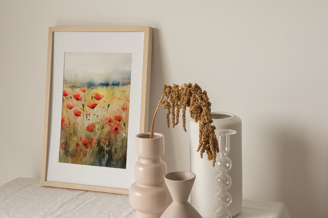 Tuscany Wildflower Watercolor Art Print, Farmhouse - Image 4