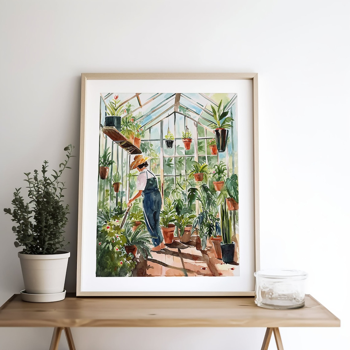 Greenhouse Garden Watercolor Art Print, Spring Decor - Image 5