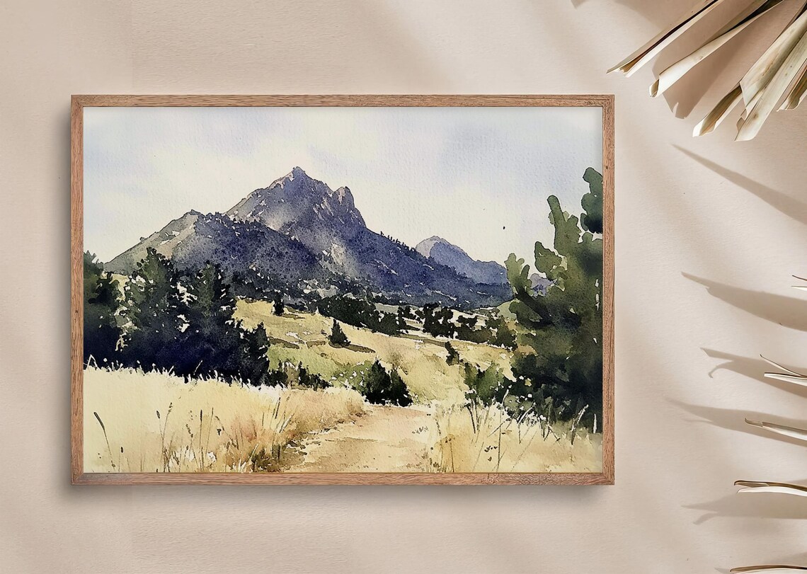 Flatirons Vista Trailhead Watercolor Art Print - Image 3