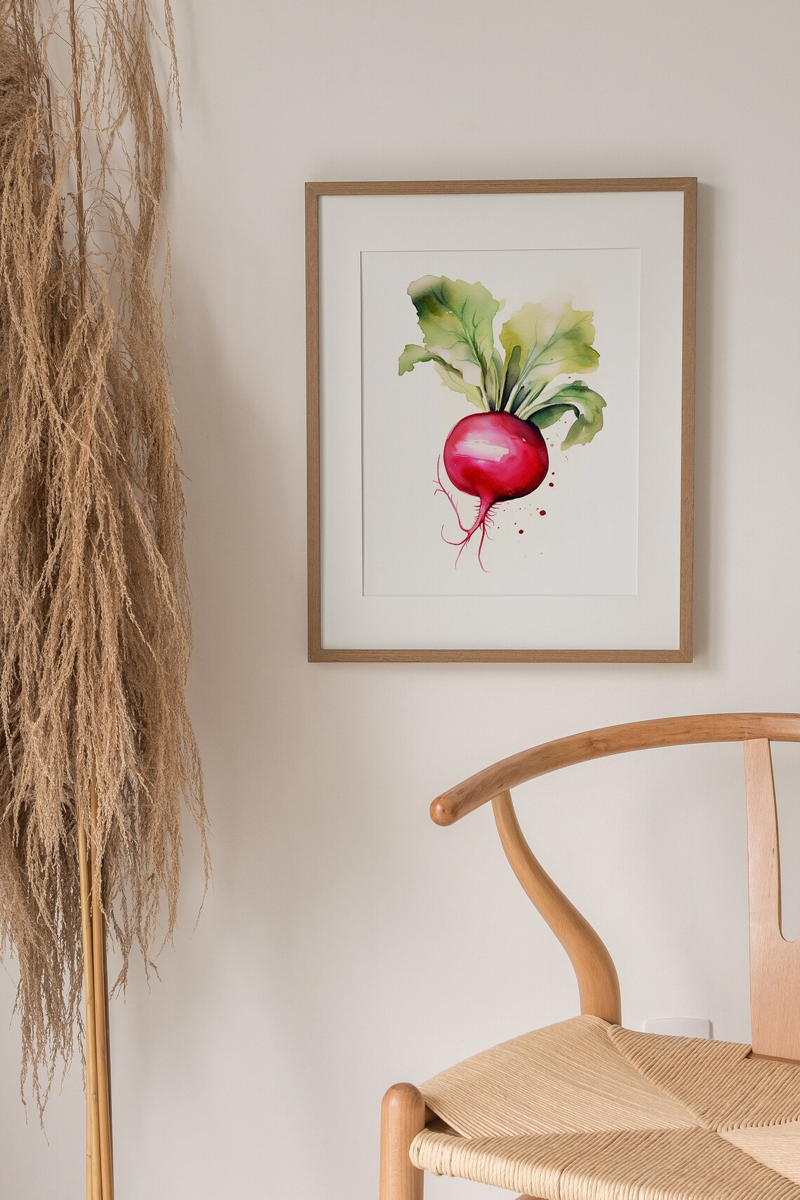 Radish Watercolor Painting, Rustic Farmhouse Art Print - Image 2