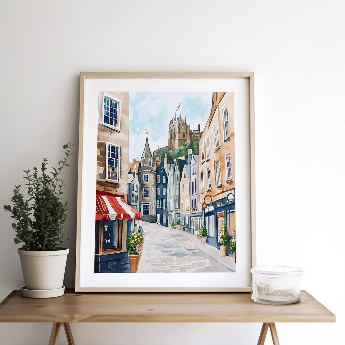 Bow Street Edinburgh Watercolor Art Print, Scotland - Image 4