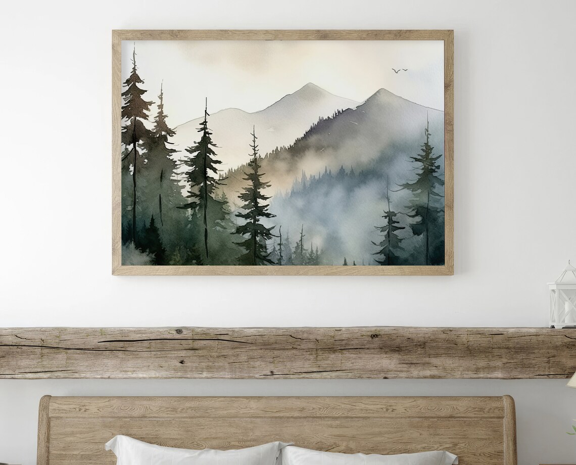 Appalachian Mountains Misty Pine Trees Art Print - Image 5