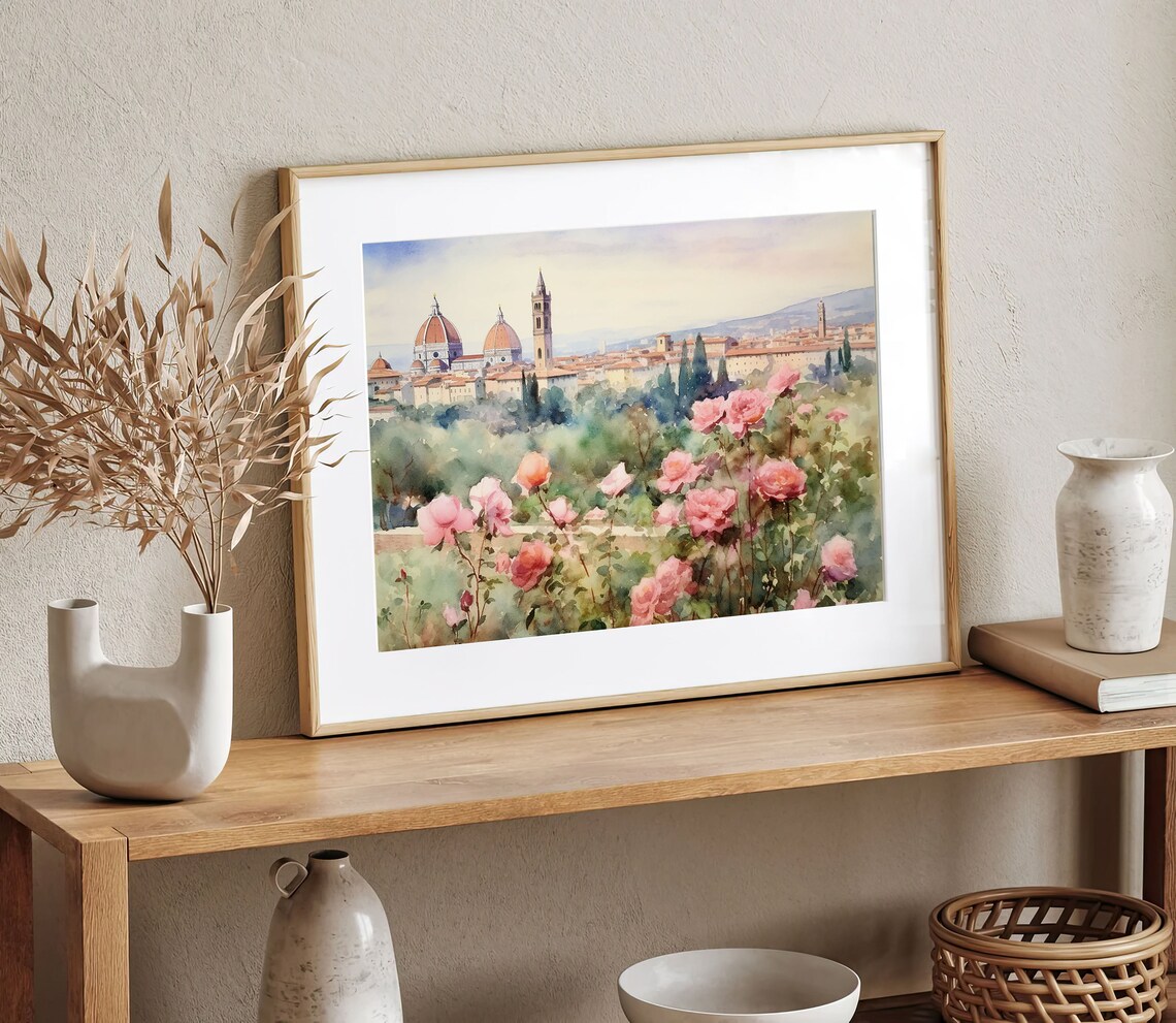 Florence Watercolor Italian Cityscape Art Print - Image 3