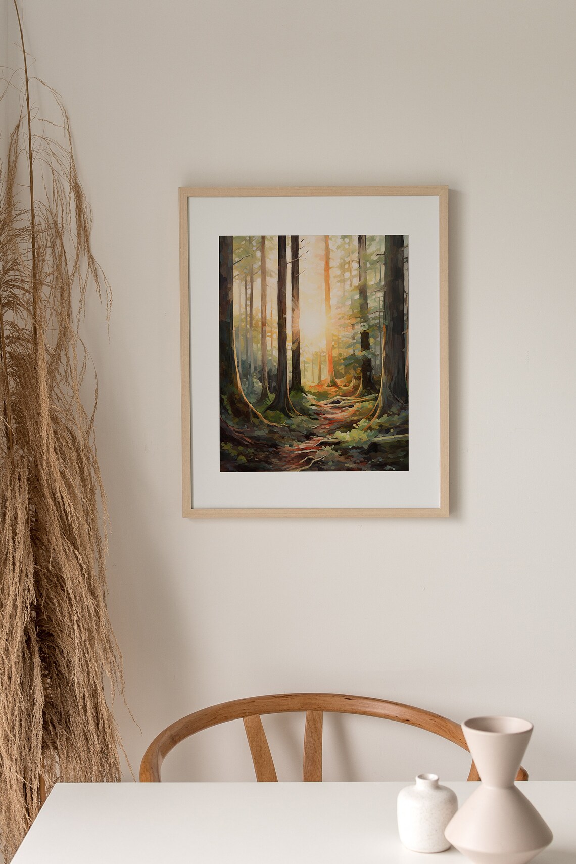 Letchworth Sunrise In Forest Watercolor Art Print - Image 3
