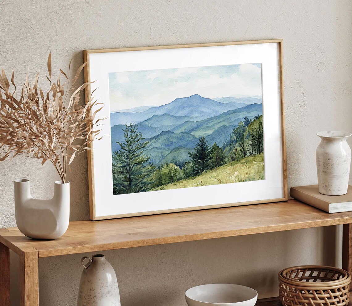 Roan Mountain Watercolor Art Print, Tennessee Landscape - Image 2