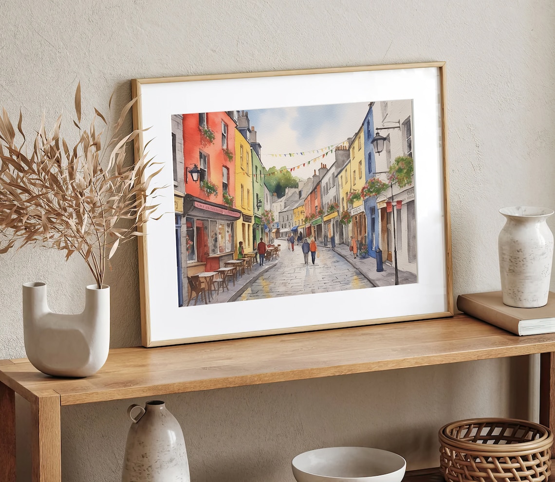 Galway Watercolor Art Print, Irish Cityscape - Image 5