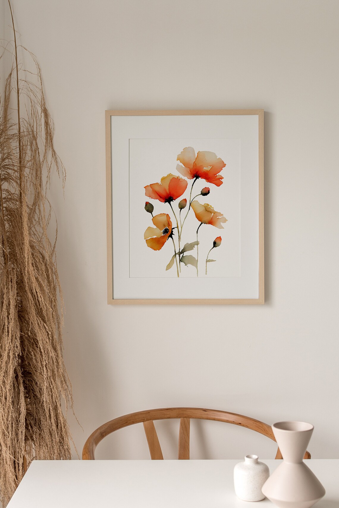 California Poppy Watercolor Art Print, Floral Farmhouse - Image 5