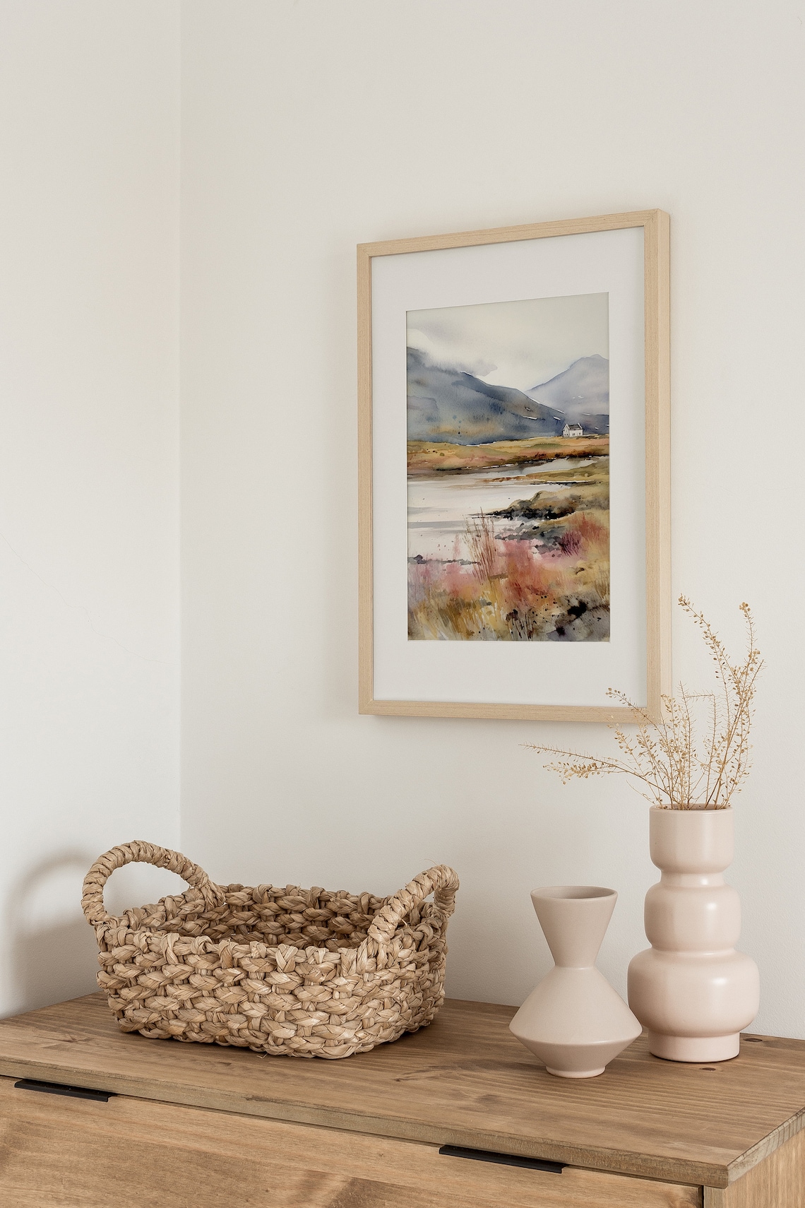 Glencoe Scotland Watercolor Landscape Art Print - Image 3