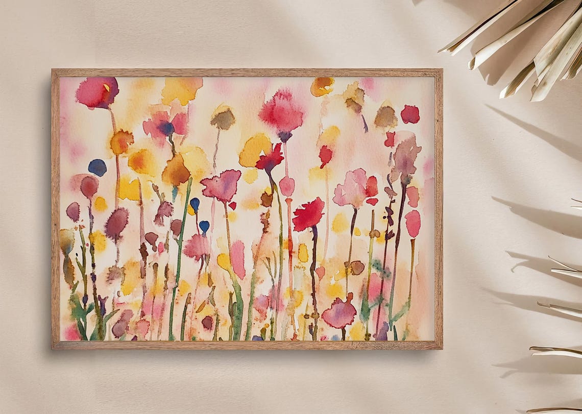 Wildflower Meadow Abstract Floral Watercolor Bloom Garden Poster - Image 3