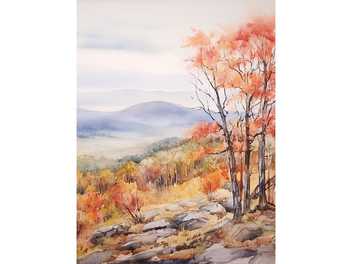 Shenandoah National Park Watercolor Art Print