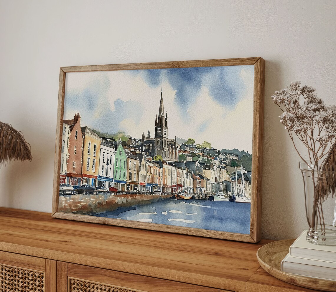 Cobh Ireland Watercolor Travel Poster, Irish Town - Image 5