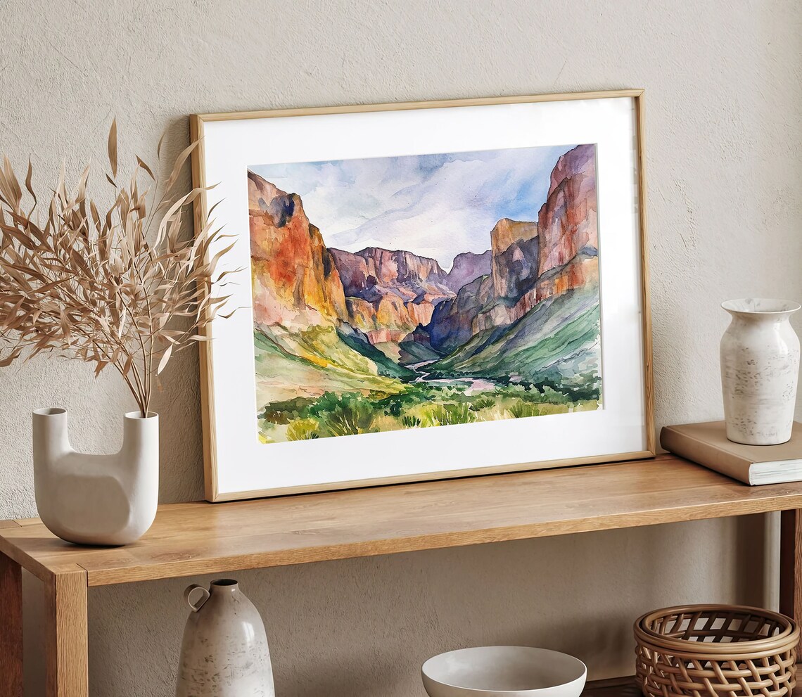 Big Bend National Park Watercolor Art Print - Image 3