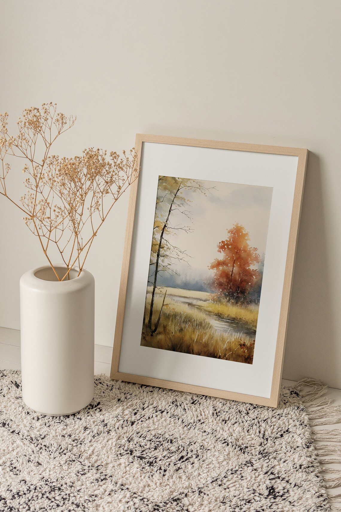 Vermont Fall Landscape Watercolor Art Print - Image 4
