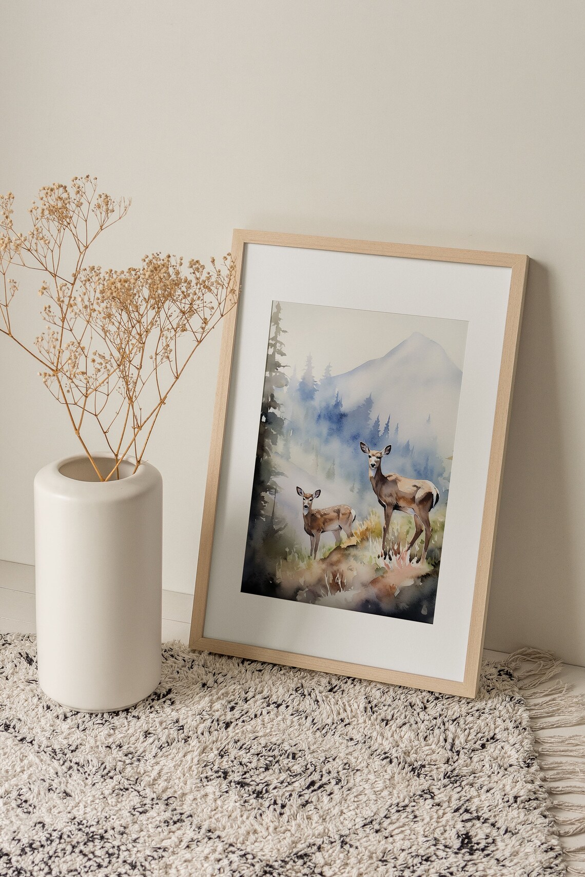 Deer Painting Mount Adams Watercolor Art Print - Image 4
