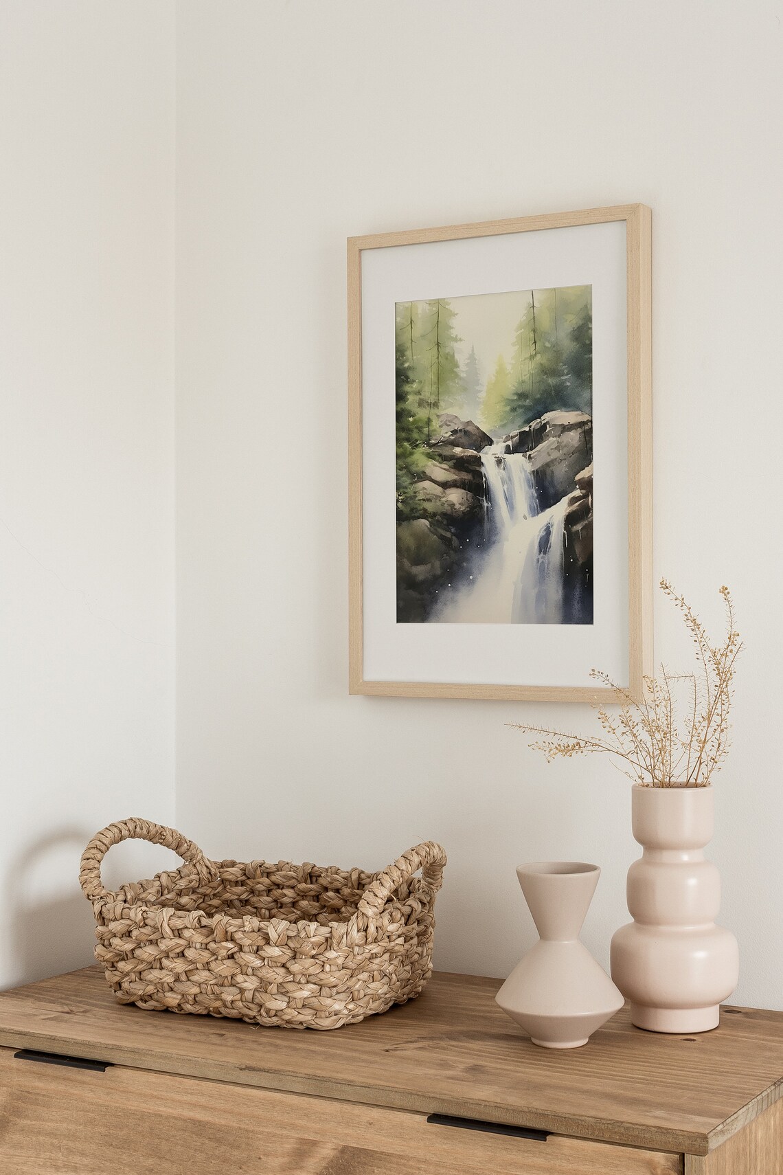 Forest Waterfall Painting, Willamette Valley Art Print - Image 2