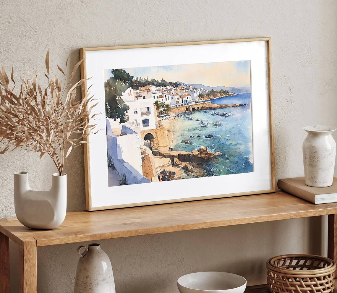 Calella De Palafrugell Watercolor Travel Poster - Image 3