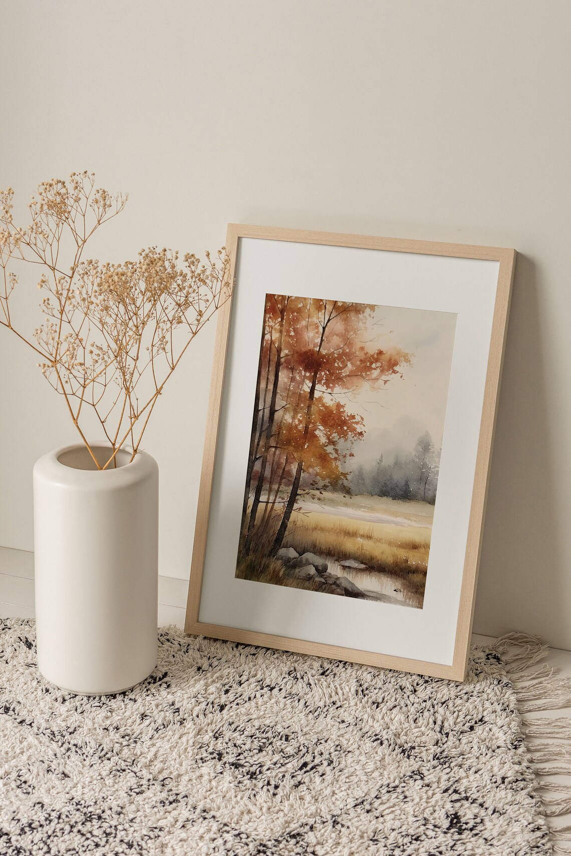 Autumn Fields Watercolor Art Print, Palouse Landscape - Image 4