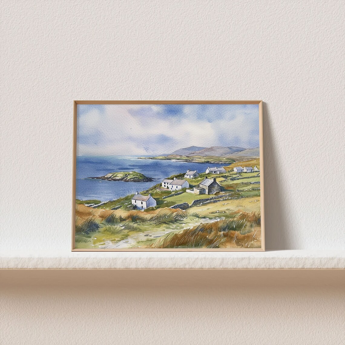 Ring Of Kerry Watercolor Art Print, Ireland Seascape - Image 2