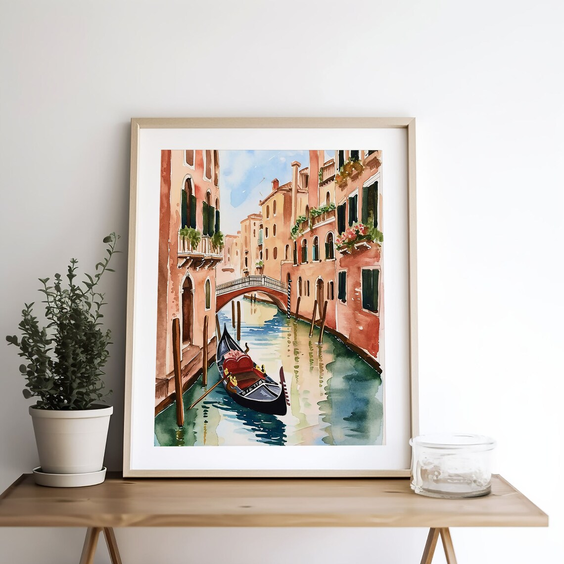 Venice Watercolor Art Print, Italian Cityscape Travel Poster - Image 4
