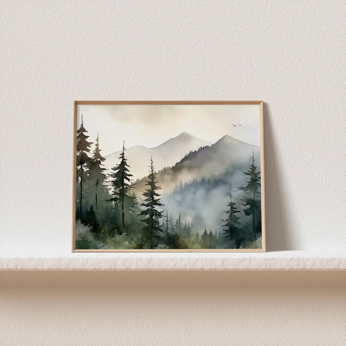 Appalachian Mountains Misty Pine Trees Art Print - Image 3