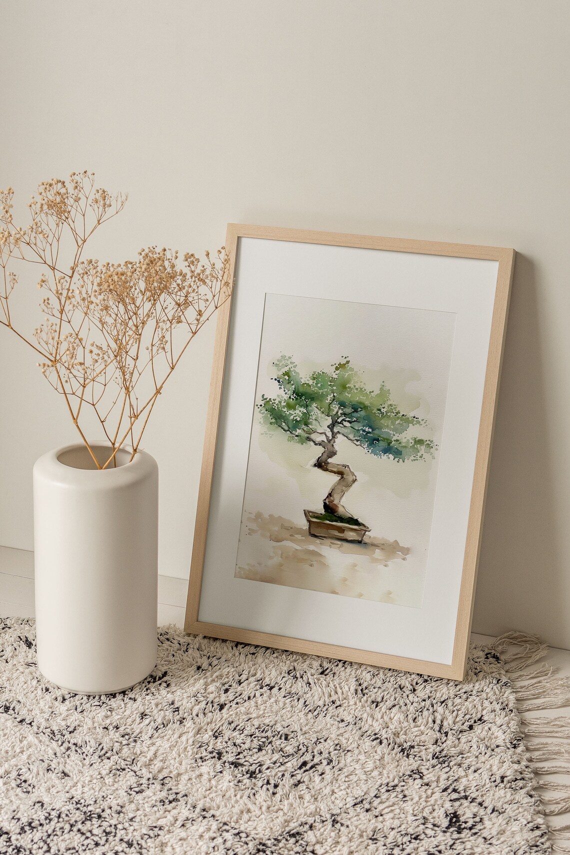 Bonsai Tree Watercolor Art Print, Botanical Wall Art - Image 4