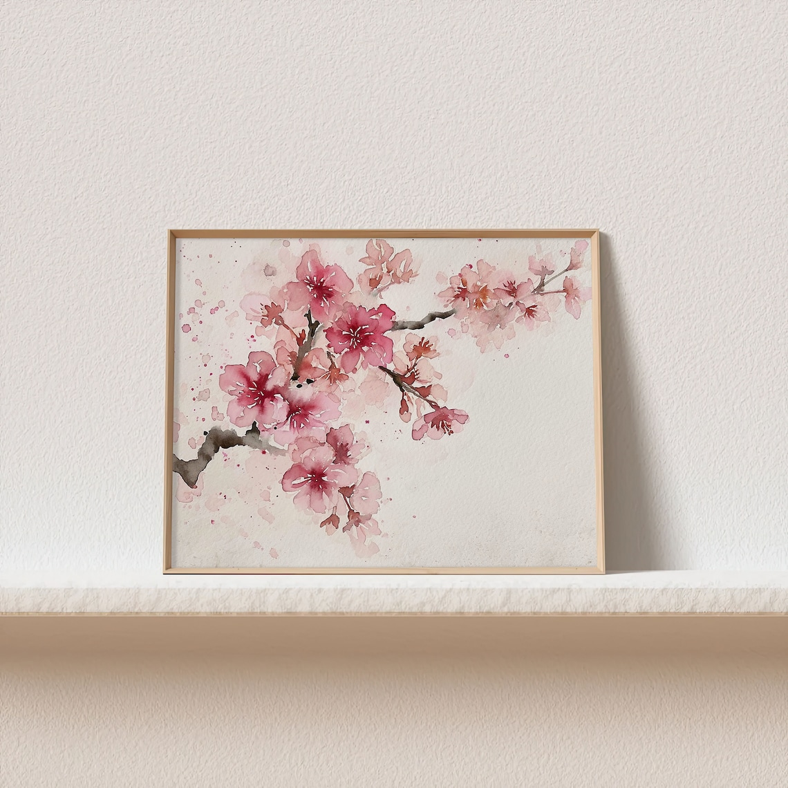 Sakura Cherry Tree Watercolor Art Print, Spring Decor - Image 3
