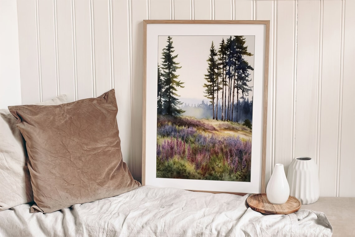 Lupine Print, Oregon Wildflowers Watercolor Art Print - Image 4