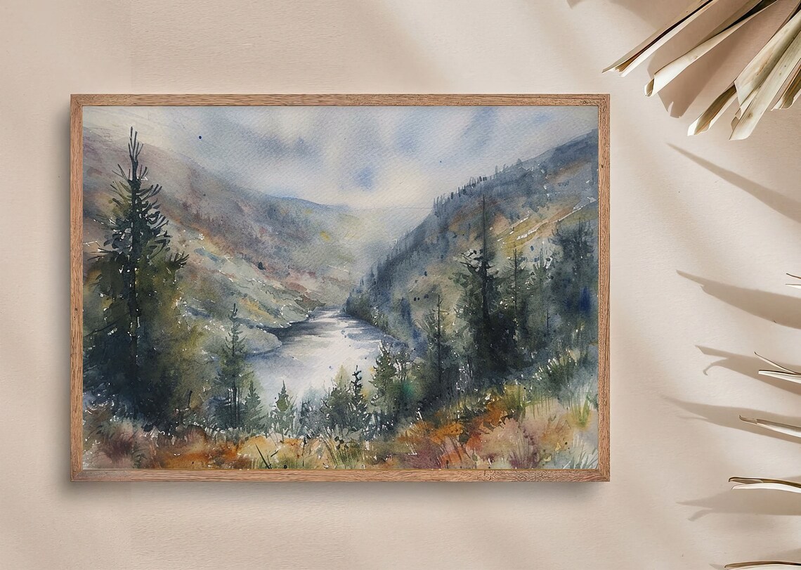 Glendalough Wicklow Watercolor Art Print, Ireland - Image 4