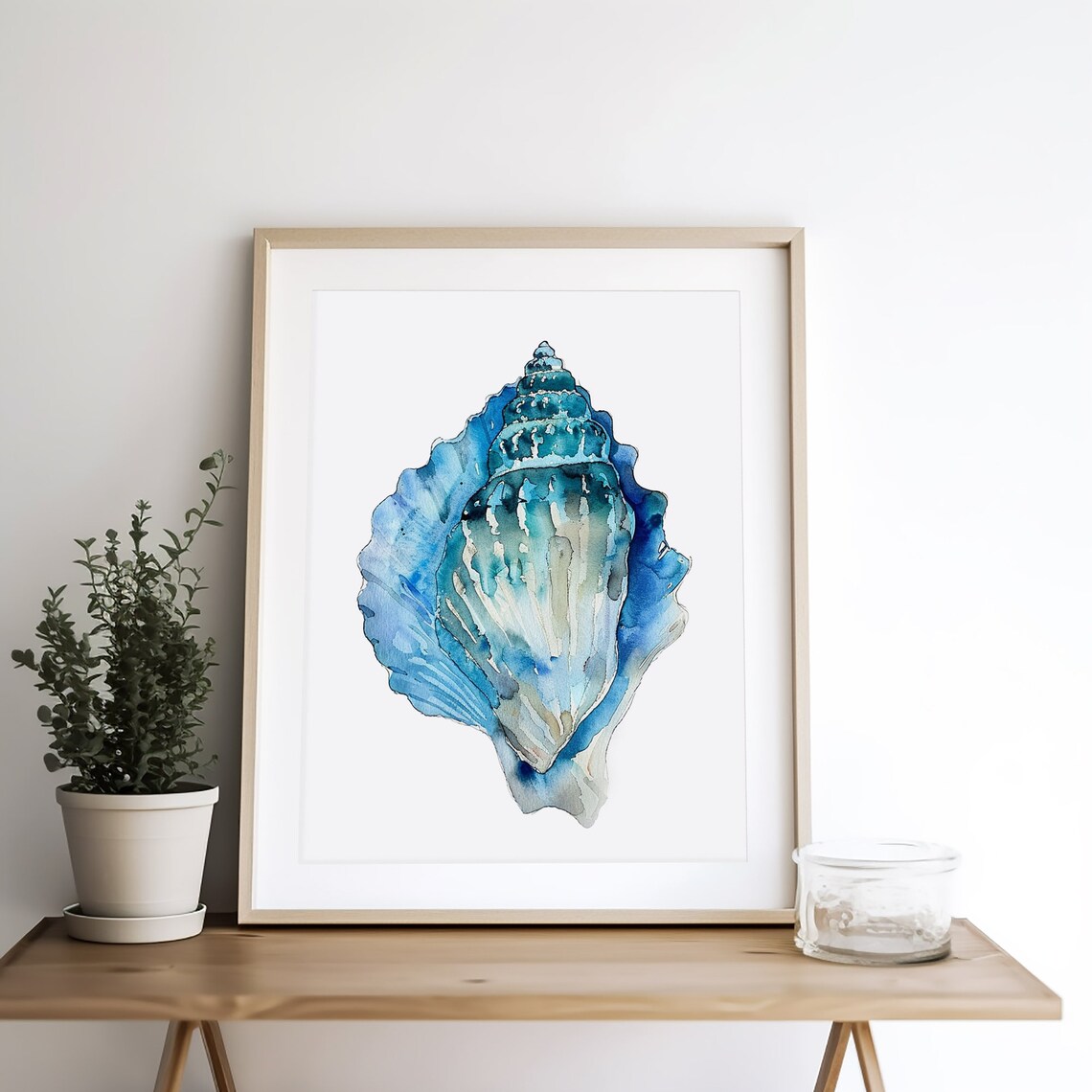 Seashell Watercolor Print, Coastal Nautical Art Print - Image 2
