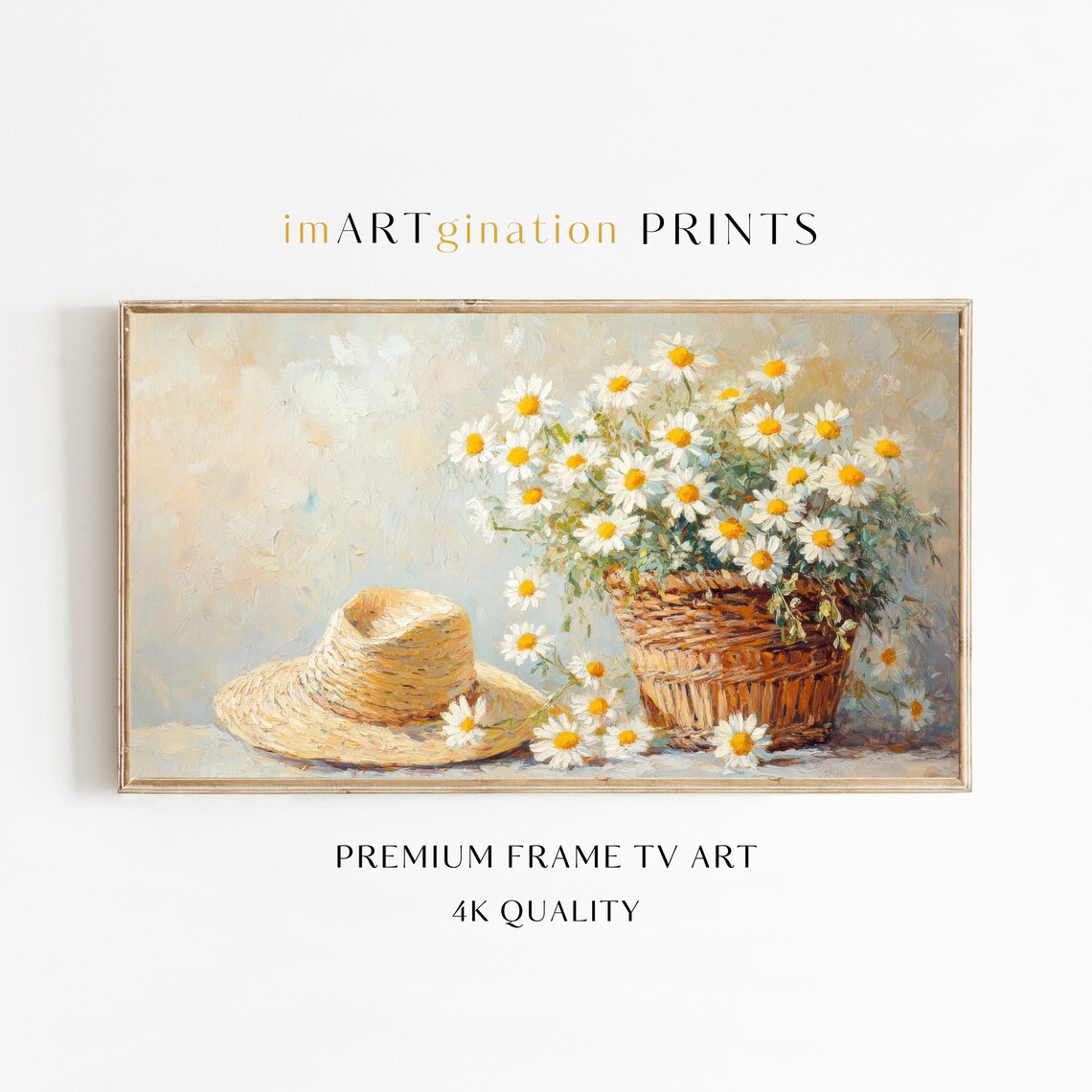 Daisies Summer Oil-Painting Style Wall Art Print
